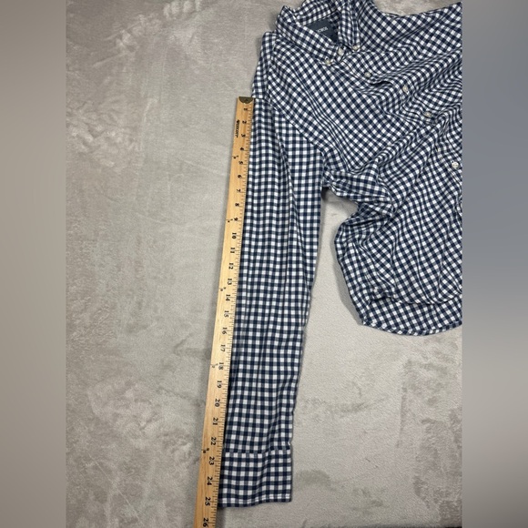 Bonobos Men’s Slim Fit Navy Blue White Gingham Plaid Button Front Shirt Large - Picture 11 of 15